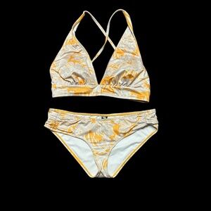 Hurley Yellow and White Tropical Bikini Set